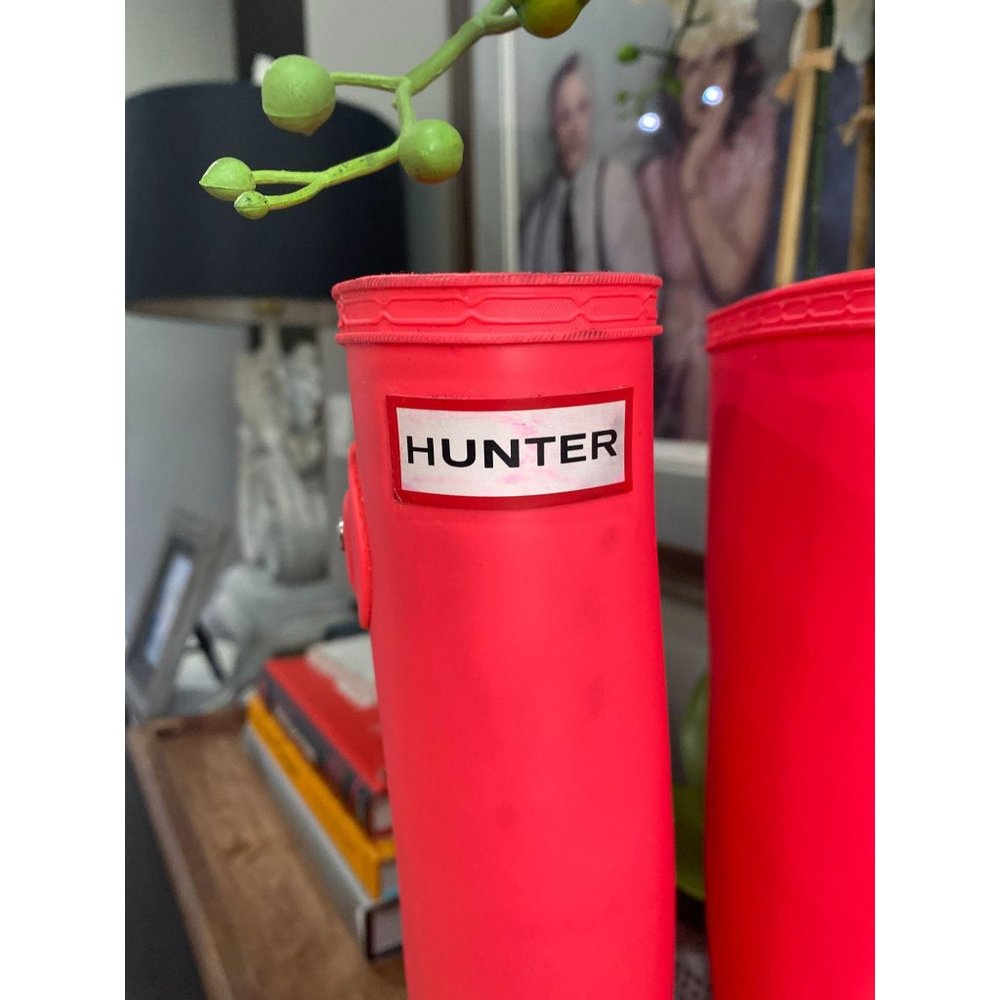 Hunter Tall Waterproof Rain Boot Neon Pink 5 - Picture 8 of 11